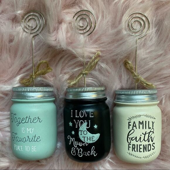 New View Gifts & Accessories Mason Jar Picture Holders (3) - Picture 1 of 2